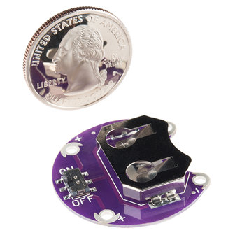 LilyPad Coin Cell Battery Holder - Switched - 20mm Sparkfun 13883