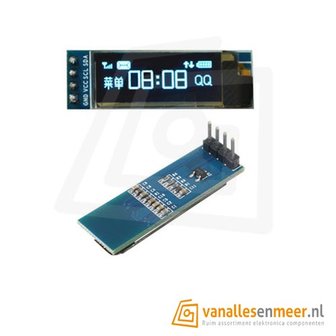 Oled display 0.91 I2C 3,3V-5V blauw