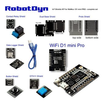 IoT Shields KIT for WeMos / D1 mini PRO - complete set  RobotDyn