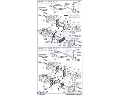 Tamiya 70168 Double Gearbox Kit  Pololu 114