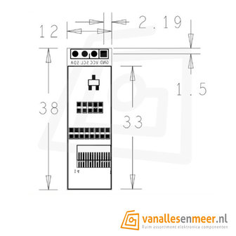 Oled display 0.91 I2C 3,3V-5V blauw