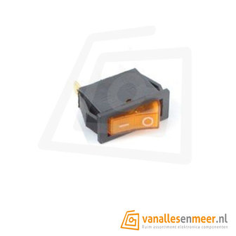 KCD3 Tuimelschakelaar DPST verlicht smal 250V