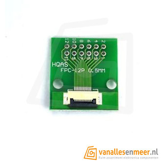 FPC/FFC flat cable PCB 12P 0,5mm met connector 