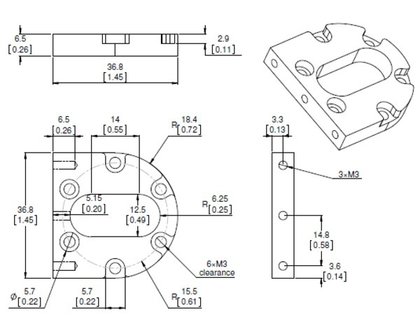 Machined Aluminum Bracket for 37D mm Metal Gearmotors Pololu 1995