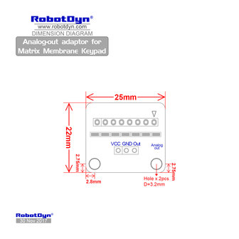 Analog-out adaptor for Matrix Membrane Keypad