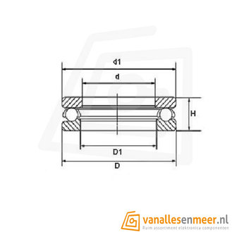 Taatslager 51101 12mm Axiaallager