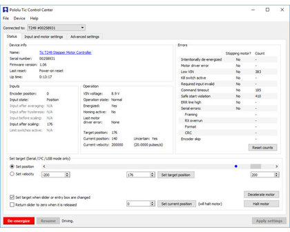  Tic T249 USB Multi-Interface Stepper Motor Controller Pololu 3138