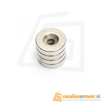 Magneet 12mm met schroefgat  Neodymium 