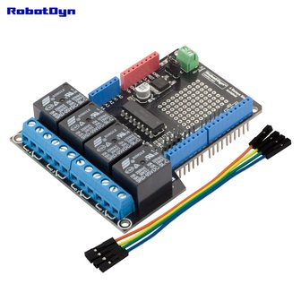 Relay Shield for Arduino Uno, 4 relays  Robotdyn