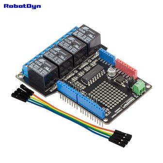 Relay Shield for Arduino Uno, 4 relays  Robotdyn