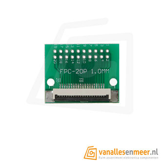 FPC/FFC flat cable PCB 20P 1mm met connector 