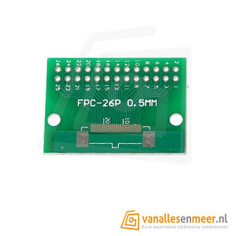FPC/FFC flat cable PCB 26P 1mm met connector 