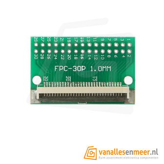 FPC/FFC flat cable PCB 30P 1mm met connector 