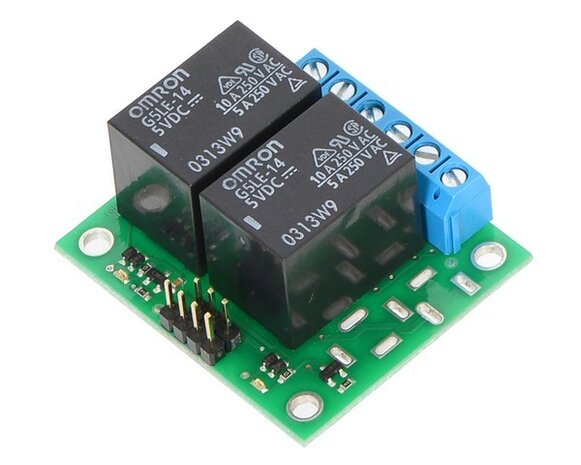 Basic 2-Channel SPDT Relay Carrier with 5VDC Relays (Assembled) Pololu 2485