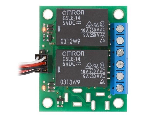 Basic 2-Channel SPDT Relay Carrier with 5VDC Relays (Assembled) Pololu 2485