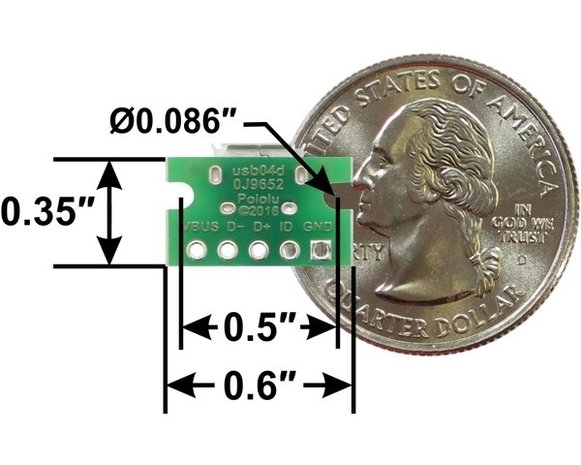 USB Micro-B Connector Breakout Board