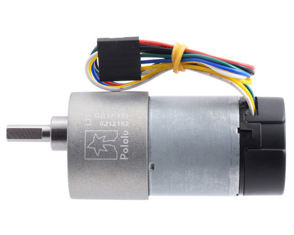 100:1 Metal Gearmotor 37Dx73L mm with 64 CPR Encoder (Helical Pinion) Pololu 4755