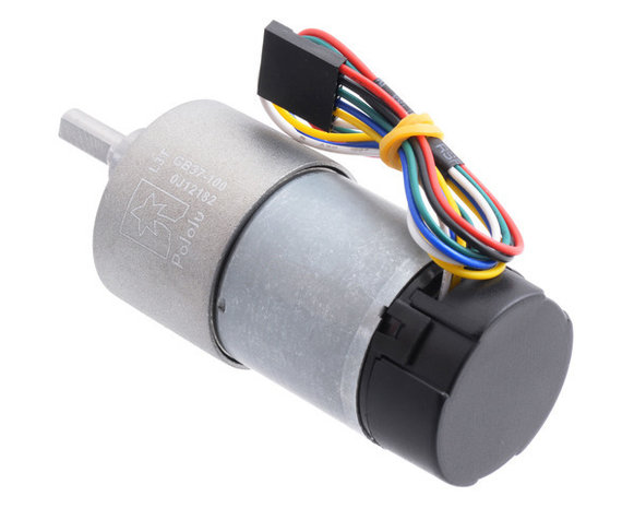 100:1 Metal Gearmotor 37Dx73L mm with 64 CPR Encoder (Helical Pinion) Pololu 4755