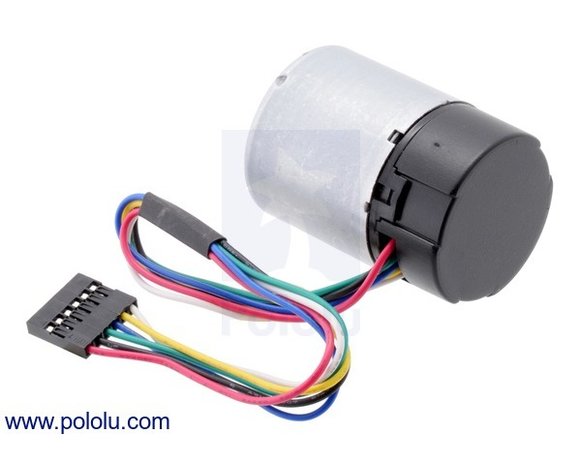 Motor with 64 CPR Encoder for 37D mm Metal Gearmotors (No Gearbox, Helical Pinion) Pololu 4750