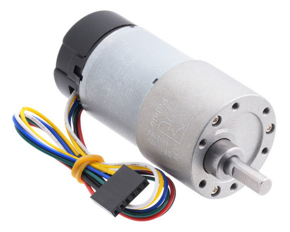 70:1 Metal Gearmotor 37Dx70L mm with 64 CPR Encoder (Helical Pinion) Pololu 4754