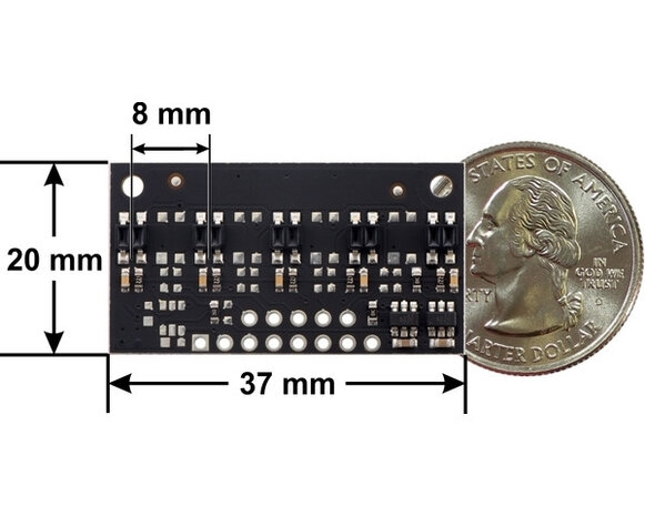 QTR-MD-05RC Reflectance Sensor Array: 5-Channel, 8mm Pitch, RC Output Pololu 4145