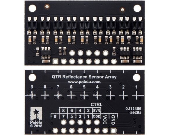 QTR-HD-09RC Reflectance Sensor Array: 9-Channel, 4mm Pitch, RC Output Pololu 4109