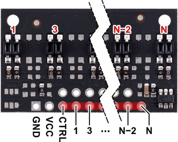 QTR-MD-05A Reflectance Sensor Array: 5-Channel, 8mm Pitch, Analog Output Pololu 4245