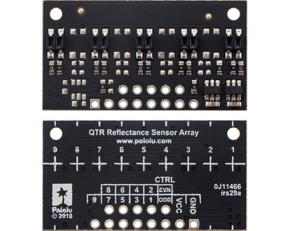 QTR-MD-05A Reflectance Sensor Array: 5-Channel, 8mm Pitch, Analog Output Pololu 4245