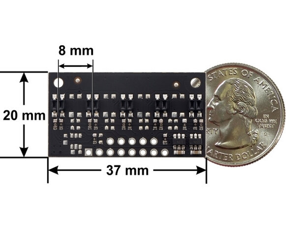 QTR-MD-05A Reflectance Sensor Array: 5-Channel, 8mm Pitch, Analog Output Pololu 4245