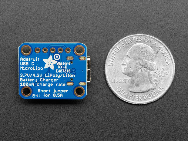 Micro-Lipo Charger for LiPoly Batt with USB Type C Jack Adafruit 4410