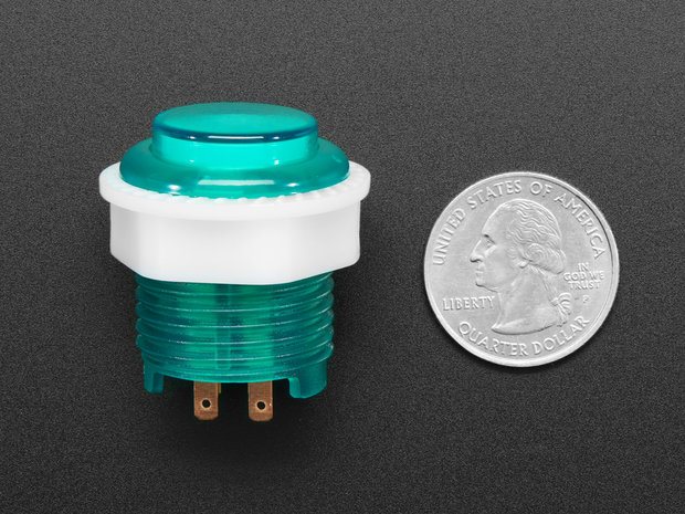 Mini LED Arcade Button - 24mm Translucent green Adafruit 3433