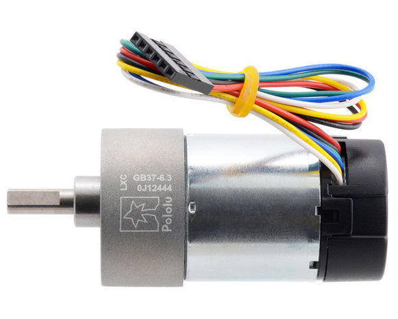 131:1 Metal Gearmotor 37Dx73L mm 24V with 64 CPR Encoder (Helical Pinion) Pololu 4696