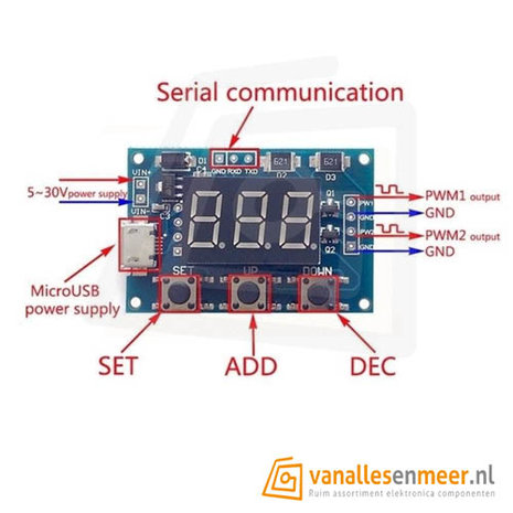 2 Channel PWM Frequency Adjustable Square Wave Signal Generator module