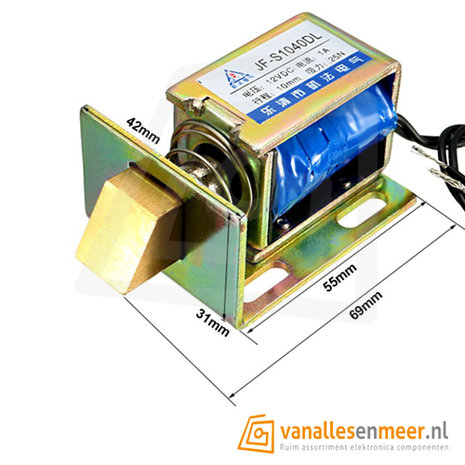 Deur slot Solenoid 12V 1A - JF-S1040DL