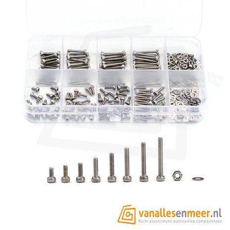 304 rvs m2.5  assortiment doos 320 stuks