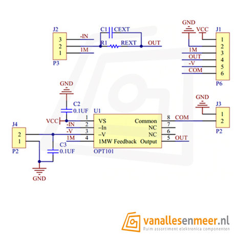 OPT101 Verlichting Sensor Lichtintensiteit Sensor Module