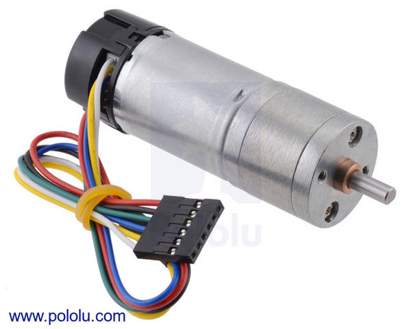 120.4:1 Metal Gearmotor 25Dx65L mm MP 12V with 48 CPR Encoder Pololu 4863