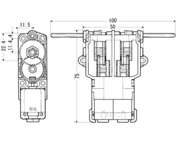 Tamiya 70097 Twin-Motor Gearbox Kit Pololu 61