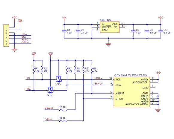 VL53L3CX Time-of-Flight Multi-Target Distance Sensor Carrier with Voltage Regulator, 300cm Max Pololu 3416