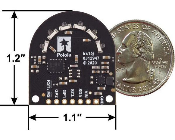 3-Channel Wide FOV Time-of-Flight Distance Sensor Using OPT3101 Pololu 3412