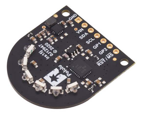 3-Channel Wide FOV Time-of-Flight Distance Sensor Using OPT3101 Pololu 3412