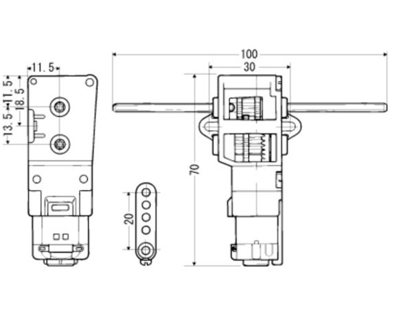 Tamiya 70093 3-Speed Crank-Axle Gearbox Kit Pololu 67