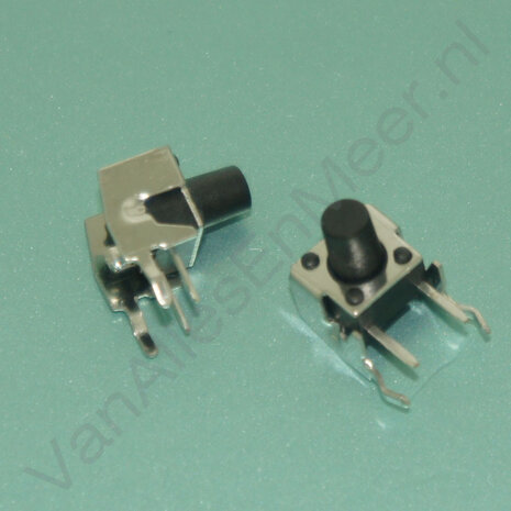 7x7x7mm Drukknop microswitch 4 pins haaks