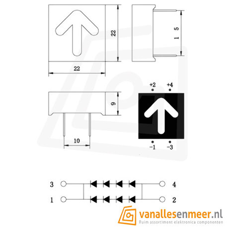 Led Display Pijl Kleur Rood kyx-8012r