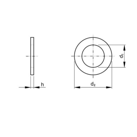 Vlakke sluitring m6