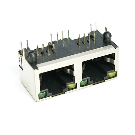 RJ45 Socket 1X2 Met Led