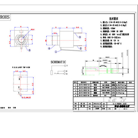 PJ-3001F 3.5MM MONO PHONE JACK