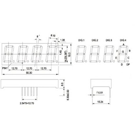 7 Segment 4 digits LED display Rood CC 0.56 Inch​​​​​​​