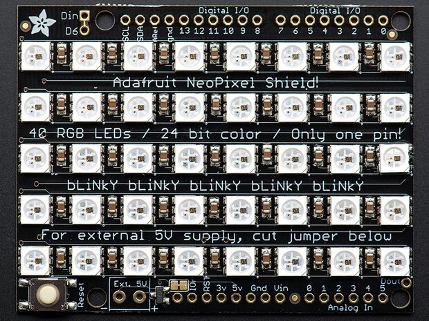 NeoPixel  grid RGB 5x8 Neomatrix    van Adafruit 1430