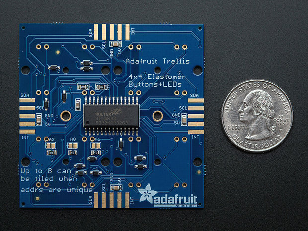 Trellis Monochrome Driver PCB for 4x4 Keypad van Adafruit 1616